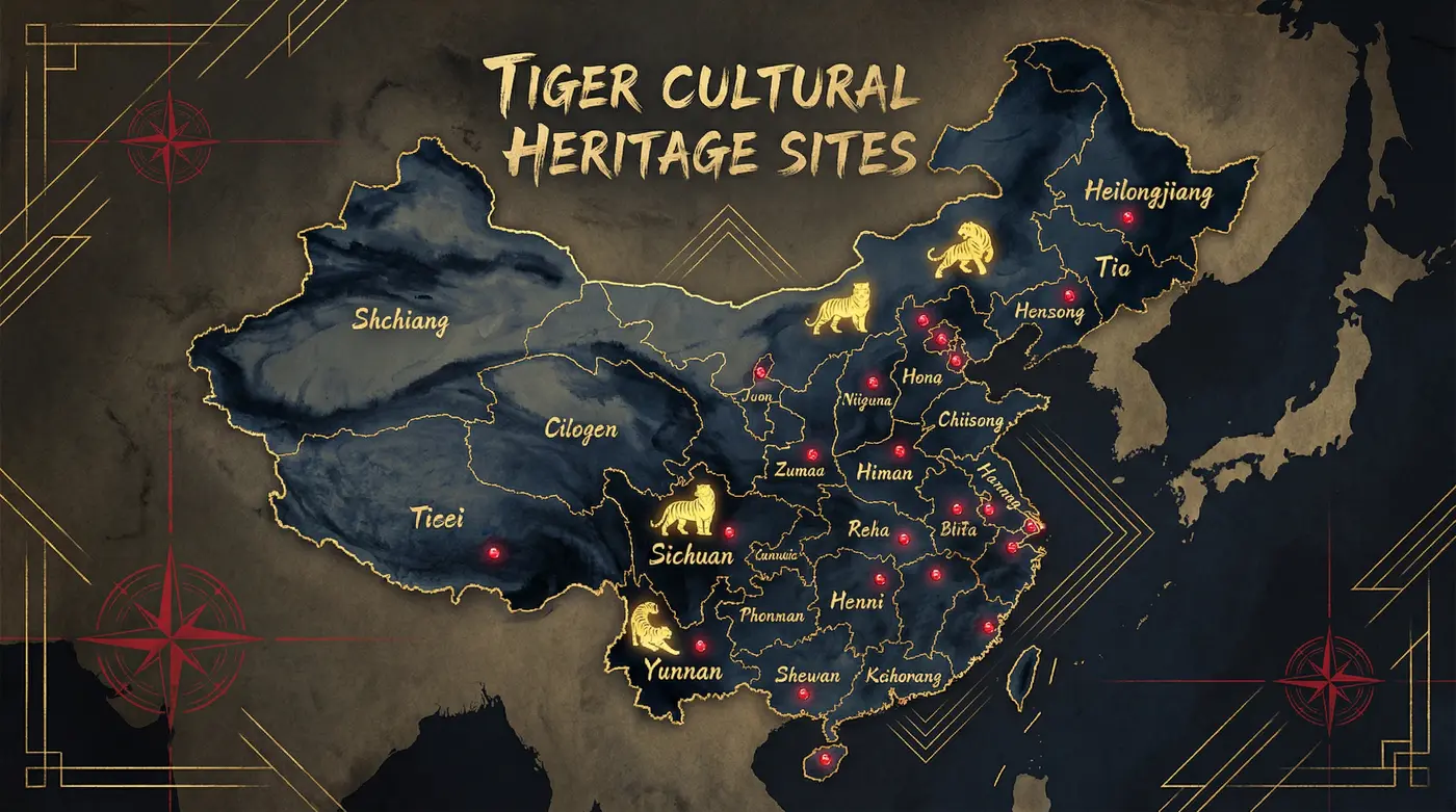 中国虎文化分布地图 - 四虎传媒 | 虎脉寻踪